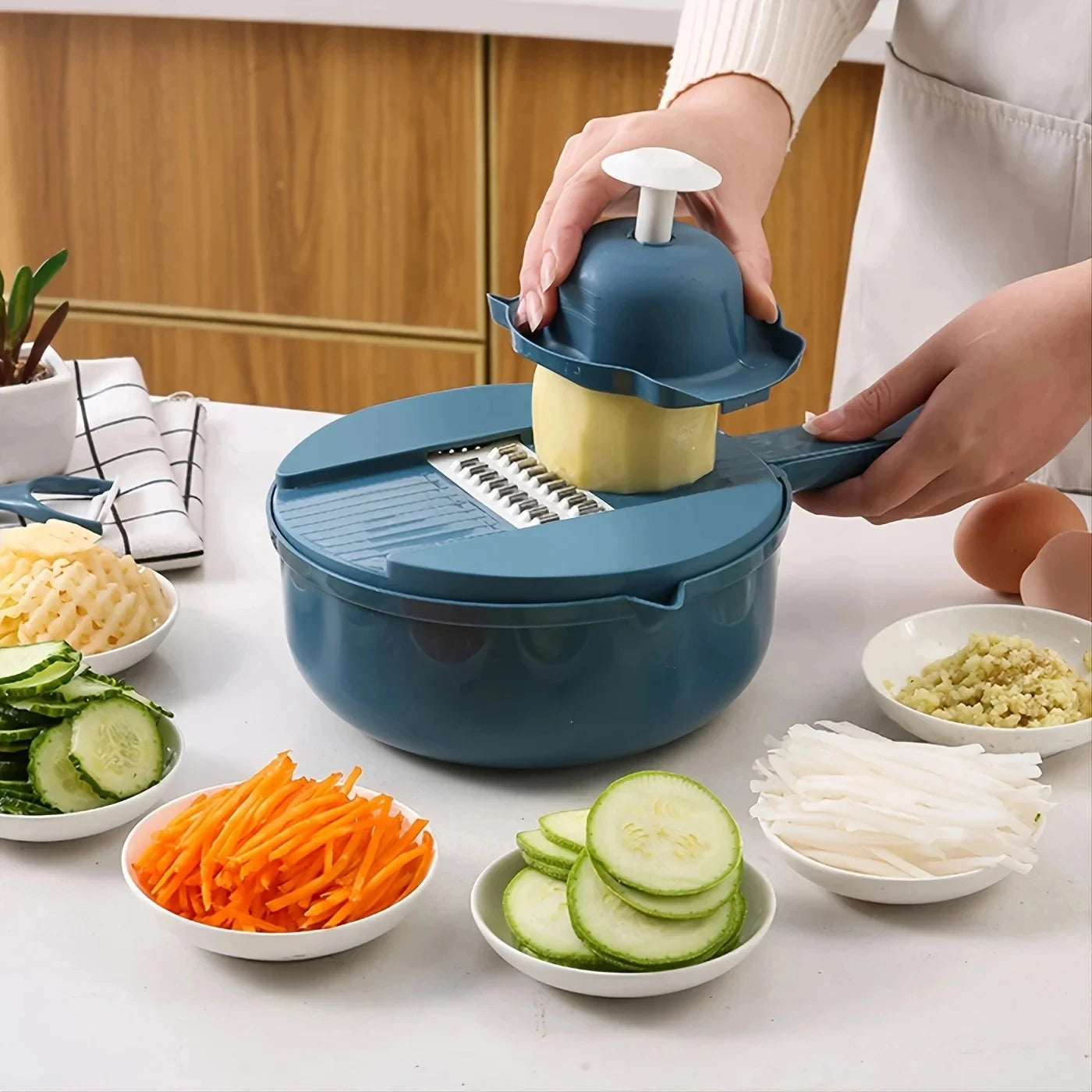 FORGED™ 7-in-1 Multi-Function Vegetable Cutter — Chop • Slice • Grate in Seconds